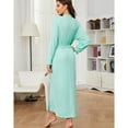 thumbnail image 4 of LYCY Womens Soft Long Robe, Lightweight Full Length Knit Bathrobe for Sleepwear & Loungewear Robe（Light Green, L）, 4 of 4