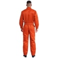 thumbnail image 3 of iiniim Men's Long Sleeve 100% Cotton Coverall Front Half Zipper Dustproof Jumpsuit Workwear Orange 4XL/190, 3 of 7