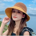thumbnail image 6 of FAIWAD Womens Sun Hat Foldable Beach Sun Hat Hollowed Out Bow Breathable Wide Brim Sun Cap, 6 of 6