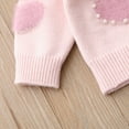 thumbnail image 5 of hengsof Children's Pearl Heart Print Sweater, Fluffy Pink Soft Knit Pullover, Cute Sweet Casual Top, 5 of 6