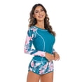 thumbnail image 2 of Traje de baño de manga larga, jersey de cuello redondo para playa, boxers divididos, traje de surf, traje de surf con protección solar para mujer, 2 of 5