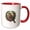 Red/White, variant on 3drose, Colorado Lark Bunting Bird Surrounded by Claret Cup, 11oz Two-tone Black Mug