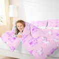 thumbnail image 3 of Erosebridal Cartoon Animal Unicorn Twin Comforter Sets For Kids,Purple Dreamy Princess Style Castle Bedding Set,Reversible 2-Piece, 3 of 7