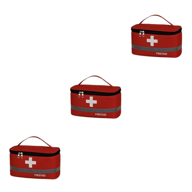 fastboy First Aid Kit Bag Portable Lightweight Waterproof Bags Oxford Cloth Medical Box Kitchen Outdoors Businesses Red Large 3Set