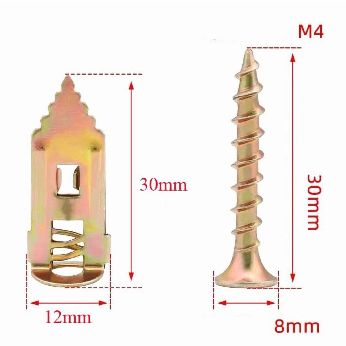 120pcs Self Drilling Drywall Anchors with Screws Kit, Zinc Plated Steel Ancors and Screws for Heavy Duty Cabinets, Shelves, Furniture, No Need to Drill Holes in Wall (3 Sizes)