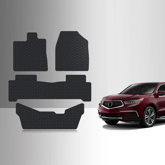 TOUGHPRO Floor Mats Accessories Compatible with Acura MDX All Weather Heavy Duty (Made in USA) Black Rubber 2014 2015 2016 2017 2018 2019 2020 (1st + 2nd + 3rd Row)
