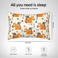 thumbnail image 4 of KLL Squirrel With Colorful Tail Pattern Silk Pillowcase for Hair and Skin Standard Size 20"X 30" Soft Breathable Pillow Covers for Sleeping, 4 of 6