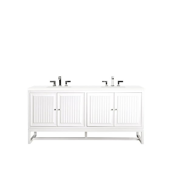James Martin Vanities E645-V72-3Wz Athens 72" Free Standing Double Basin Vanity Set -