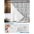 thumbnail image 3 of No Hook Cloth Fabric Shower Curtain with Snap in Liner, Nautical Grey Waterproof Shower Curtains Set with See Through Top Window, Retro Sailing Boat Map Anchor Rudder Bath Curtains Shower 48"x72", 3 of 6