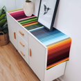 thumbnail image 4 of Cotton Linen Mexican Serape Dining Table Runne Non-Slip Heat Resistant Table Runners for Family Dinner Kitchen Table, Colorful Stripes 13x70 Inch, 4 of 7