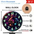 thumbnail image 3 of Neon Clock Music Notes Wall Decor 10-Inch Silent Wooden Wall Clock, Battery Operated (AA Batteries Not Included), Artistic Home Decor, 3 of 7
