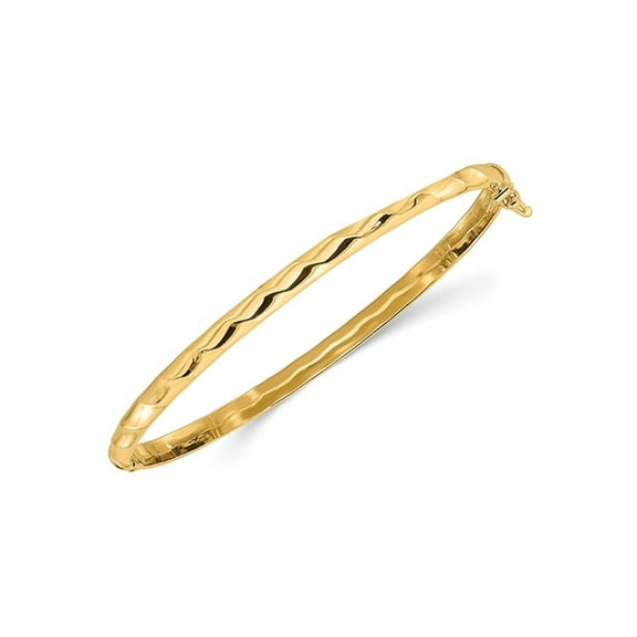 10K Yellow Gold Twisted Polished Bracelet Bangle