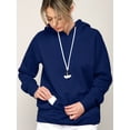 thumbnail image 3 of Made by Johnny Unisex Fleece Hoodie with Airpod Compatible Drawstring XL NAVY, 3 of 6