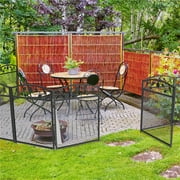 5pcs Panel Metal Garden Fence Tall Pet Dog Playpens Edging Fencing with Lockable Gate, 23.6x43.3inch