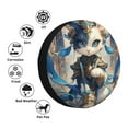 thumbnail image 4 of Salouo Exotic Blue Cat Print Spare Tire Cover 14-17 inch Spare Tire Protector Universal Tough Tire Wheel Cover for Trailer SUV and Truck-17 inch, 4 of 6