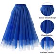 thumbnail image 3 of Quixlent Women Mesh Gauze Skirt Elastic High Waist Pleated A-line Skirt Solid Color Maxi Tulle Skirt Prom Clothes, 3 of 8