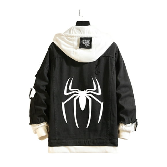 Chaqueta de mezclilla con estampado del logotipo de Spider-Man de Marvel
