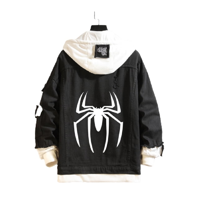 Chaqueta de mezclilla con estampado del logotipo de Spider-Man de Marvel