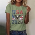 thumbnail image 2 of Women's 2026 USA Soccer Graphic Tee Vintage Eagle Flag Print Round Neck Short Sleeve Top for US Canada Mexico Tournament Fan, 2 of 5