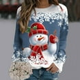 thumbnail image 2 of WEAIXIMIUNG Sweat à Capuche Zippé pour Femmes, Imprimé Joyeux Noël, Col Rond, Pull Décontracté à Manches Longues, Blouse Ample, 2 of 4