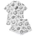 thumbnail image 4 of Endives Pajamas Set for Women Print Womens Nightwear 2 Piece Pajamas Set Short Sleeve Button Down Shirt and Short Soft Sleepwear Lounge Sets for Women, 4 of 4