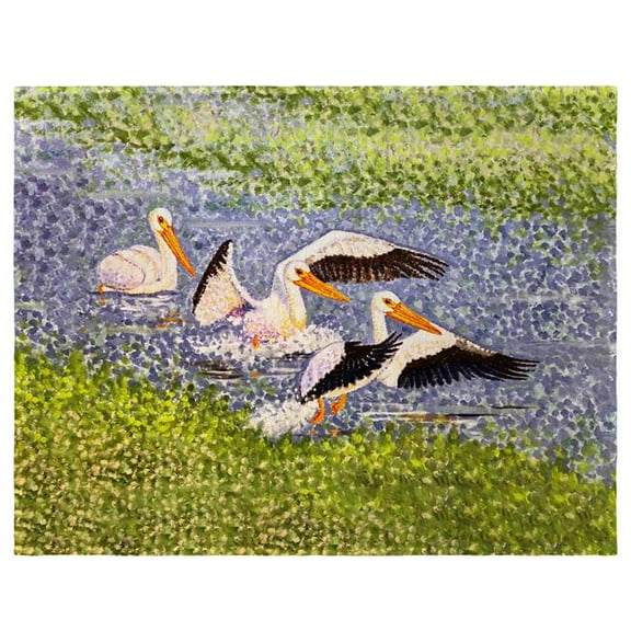 Betsy Drake PM1402 14 x 18 in. White Pelican Wings Place Mat - Set of 4