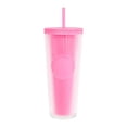 thumbnail image 3 of Paquete con 36 piezas de Vaso de plástico doble pared con popote rosa 9.7 x 22.7, 3 of 5