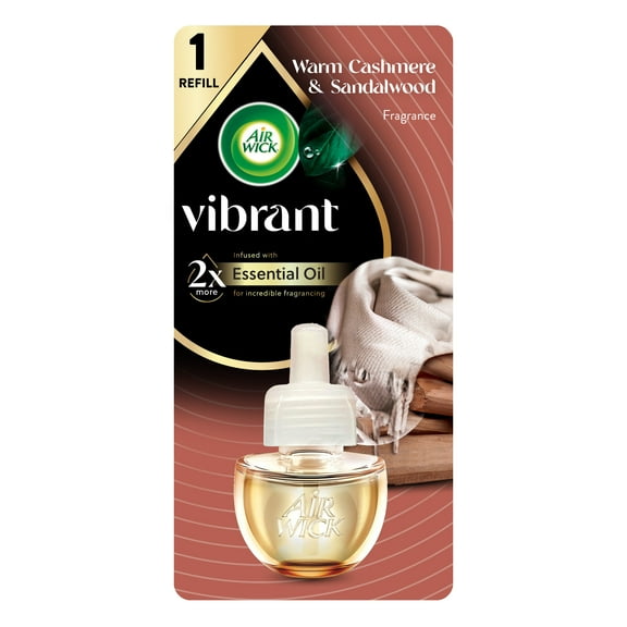 Air Wick Vibrant Plug-In Scented Oil Air Freshener Warmer Refills, Cashmere and Sandalwood, 1 Count