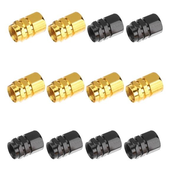 LULULION 12Pcs Universal Auto Tyre Valve Caps Assorted Colors Screw on Tire Stem Covers