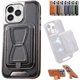thumbnail image 1 of Symmetry Funda de cuero de lujo para teléfono con cinta magnética extraíble, funda de cuero para teléfono con tarjetero, funda de carga magnética inalámbrica para iPhone 15 14 13 12 Pro Max (negro, pa, 1 of 6