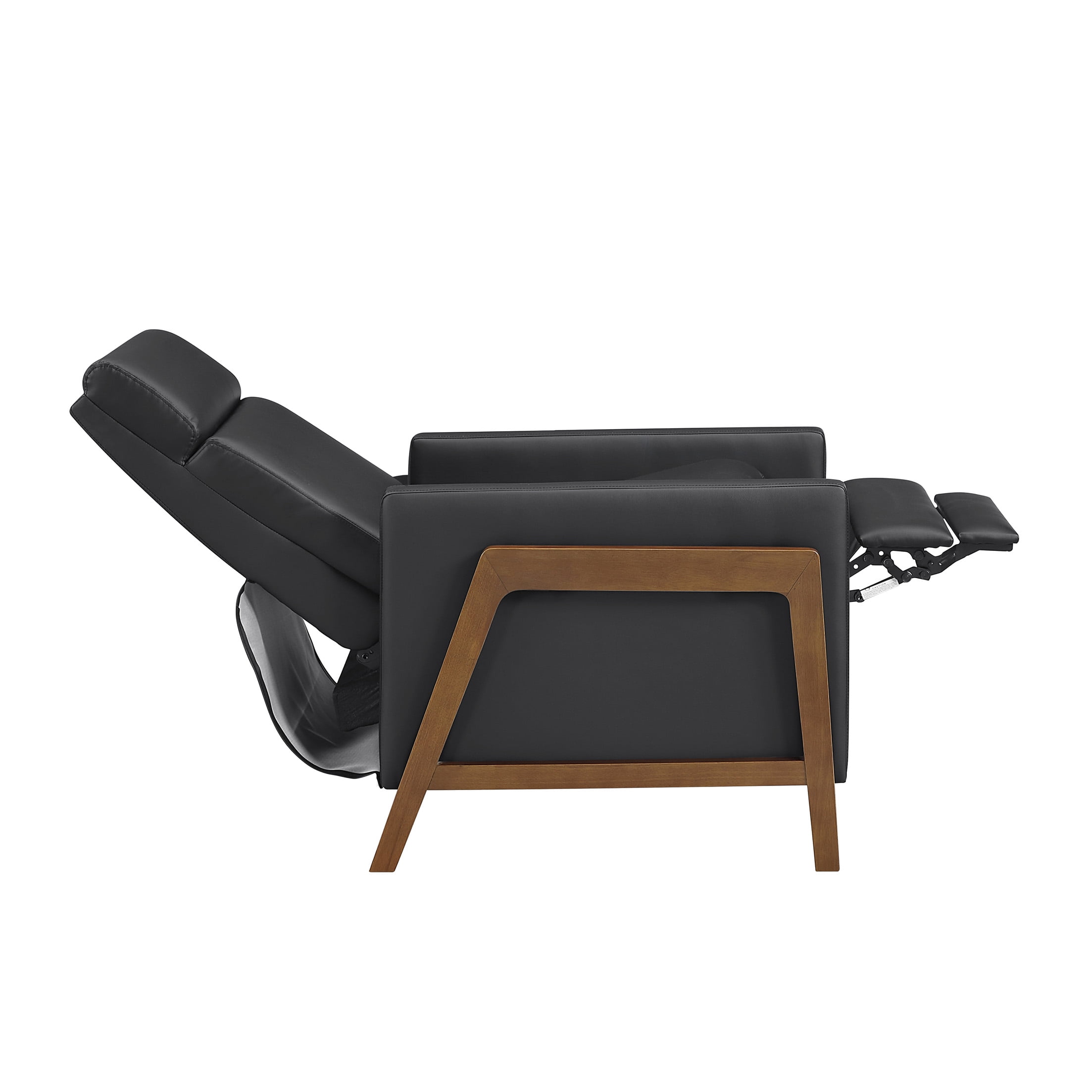 OakvillePark Velora Faux Leather Push Back Manual Reclining Chair, Black