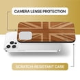 thumbnail image 6 of Case Yard Wooden Case Outside Soft TPU Silicone, Slim Fit Shockproof Wood Protective Phone Cover for Girls Boys Men and Women, Supports Wireless Charging Union Jack Design case for iPhone-12/12-Pro, 6 of 7