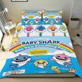 thumbnail image 1 of Baby Shark Conjunto de sábanas temático, trío de piezas, cómodo y amigable con la piel, diseño único, regalo de decoración para el hogar para familiares, amigos y fans, 90 cm * 190 cm, 1 of 6