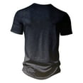 thumbnail image 2 of 5X Tshirt Mens Big & Tall S-5XL Plus Size Short Sleeve T-Shirts Button Crew Neck Casual Gradient Printed Pullover Loungewear Tees Tops, 2 of 5
