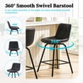 thumbnail image 5 of ClinQ 26 inch Swivel Counter Height Bar Stool Set of 4, Faux Leather Seat with Metal Legs and Back, Black, 5 of 6