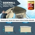thumbnail image 2 of KNOX 3 Bow Bimini Top Sidewalls for KNOX Bimini Tops for Boats, 900D Solid Canvas Side Blocks with Adjustable Straps, Stainless Steel Mounting Hardware, 60"L x 26"H, Sand, 2 of 6