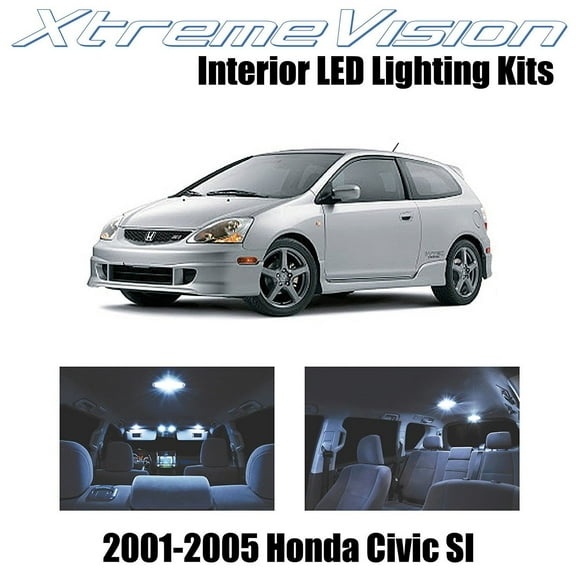 XtremeVision LED for Honda Civic SI Only 2001-2005 (7 Pieces) Cool White Premium Interior LED Kit Package   Installation Tool
