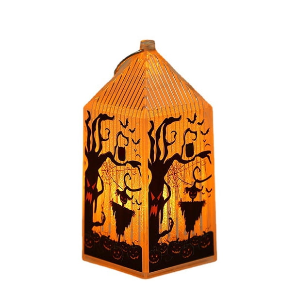 ¡Venta caliente! Luz de atmósfera portátil de Halloween, luz retro de decoración de Halloween con pilas, decoración de escritorio de Halloween para habitación de niños