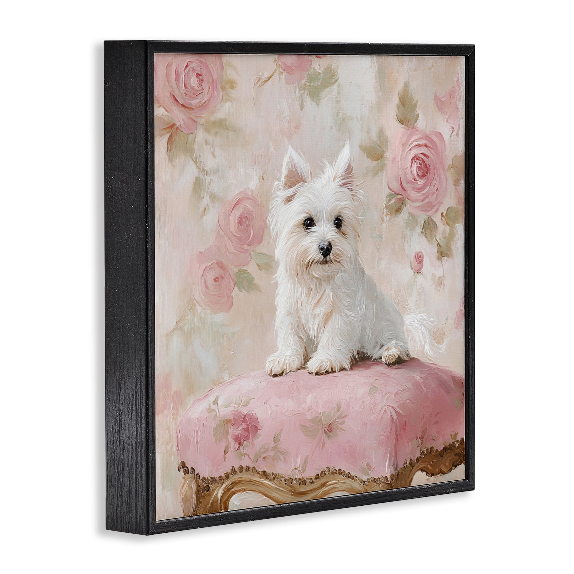 Stupell Industries Fancy Francesca Puppy Black Framed Giclee Art, design by Tina LeCour