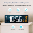 thumbnail image 5 of Soapow Large Digital Wall Clock, 16" LED Auto Brightness Dimmer Clock with Remote Control, Date Week Temperature for Living Room Decor, 5 of 12