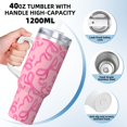 thumbnail image 3 of Daiia pink bow Printed 40 oz Tumbler with Handle,Ice Bully Insulated Tumbler 2 in 1 Lid Insulated Water Bottle Stainless Steel Travel Coffee Mug, 3 of 8