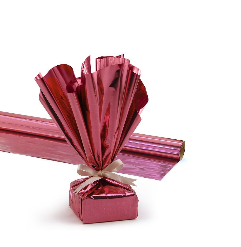Mylar Gift Wrap Roll, 24 Inches X 8.3 Feet, Metallic Pale Pink Pkg/1