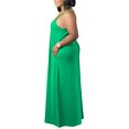 thumbnail image 2 of UKAP Ladies Maxi Dress Sleeveless Plus Size Plain Solid Color Sling Oversized Beach Sundress Green 2XL, 2 of 3