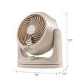 thumbnail image 6 of IRIS WOOZOO Fan, Small Oscillating Desk Fan, Table Air Circulator, Fan for Bedroom, 3 Speeds, 52ft Max Air Distance, 11.5 Inches, 112° Adjustable Tilt, 35 db Low Noise, Beige, 6 of 6