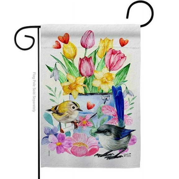 Angeleno Heritage G135572-BO Spring Birdie Animals Bird 13 x 18.5 in. Double-Sided Decorative Vertical Garden Flags for House Decoration Banner Yard Gift