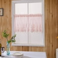 thumbnail image 4 of Xiao Hua Cortina de encaje con bordado floral, translúcida, ideal para decorar dormitorios y cocinas, color rosa, 1 pieza, 135 x 61 cm, 4 of 5