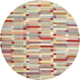 thumbnail image 1 of Ahgly Company Indoor Round Contemporary Brown Abstract Area Rugs, 3' Round, 1 of 6