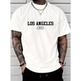 thumbnail image 2 of Los Angeles 1993 Graphic Print T-Shirt for Men - Casual Crew Neck Tee with Slight Stretch, Polyester Blend (95% Polyester, 5% Elastane), Summer Fashion Top, 2 of 10
