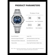 POEDAGAR Luxury Man Quartz Watch Square Watch For Men Waterproof Luminous Date Stainless Steel Mens Watches Sports Clock