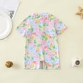 thumbnail image 4 of Hienoo Girls Floral One-Piece Swimsuit Short Sleeve Rashguard Bathing Suit, Sizes 0-3T, 4 of 7